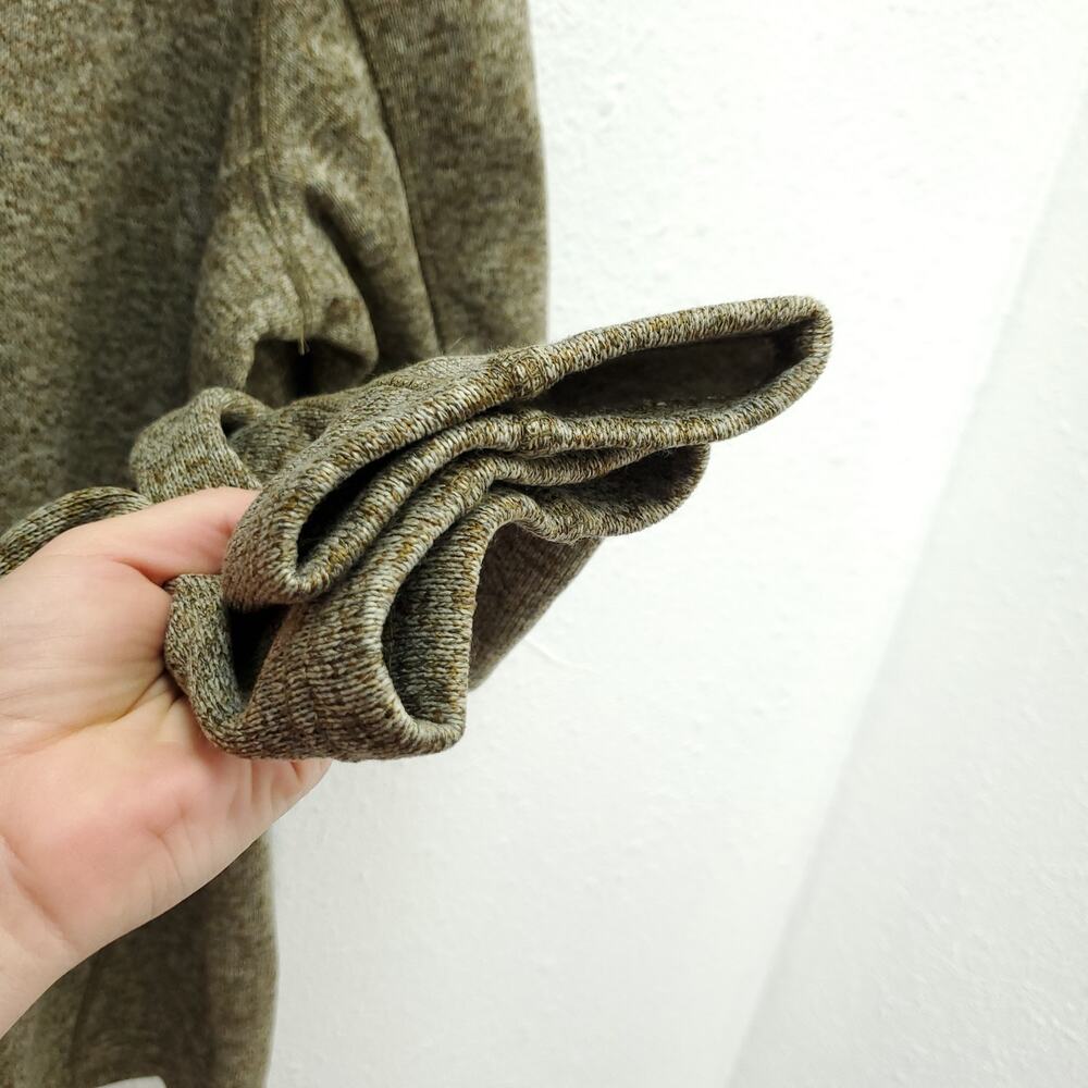 EDDIE BAUER Men's Olive Green Fleece Pullover 3/4 Zip Popover Jacket - Picture 5 of 10